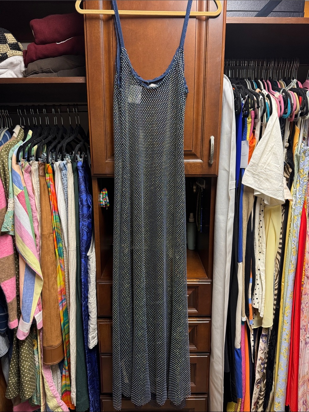 Free People NWT Filter Finish Slip Navy Dress - Picture 4 of 9